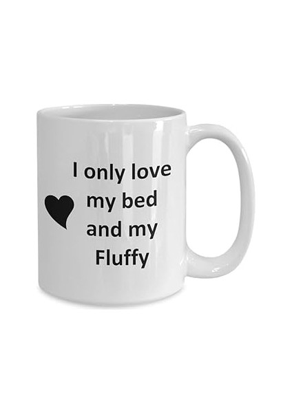 Print Dore Fluffy Lover Kupa - Köpek Kuş Evcil Hayvan Adı - Love My Fluffy Adı Kahve - Ingiliz