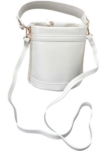 Deri Beyaz Kova Sade Kadın Omuz ve El Çantası fiyatları