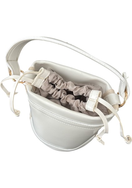 Deri Beyaz Kova Sade Kadın Omuz ve El Çantası fırsatları