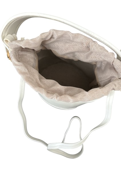 Deri Beyaz Kova Sade Kadın Omuz ve El Çantası indirimleri