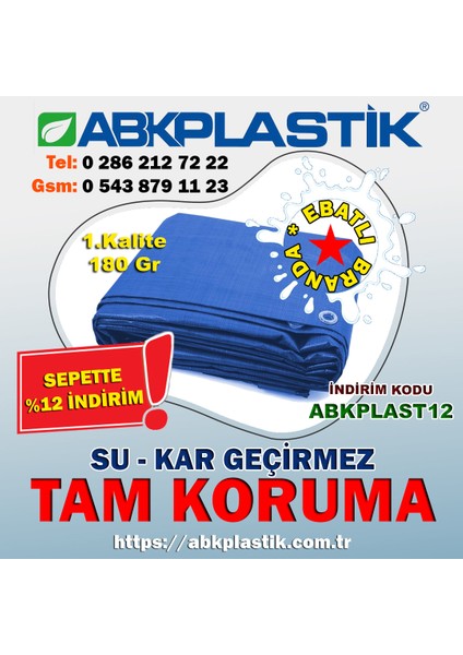 2 m x 3 m Mavi Su Geçirmez Pullu Çadır Branda Tente Yağmurluk Gölgelik