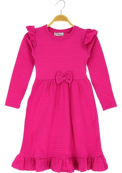 Kız Çocuk Elbise Fiyonklu