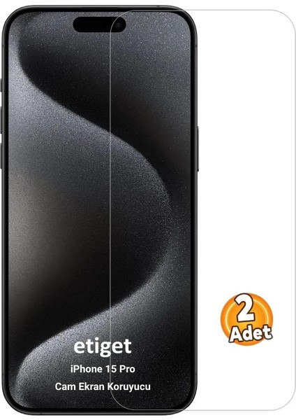iPhone 15 Pro Ekran Koruyucu 9h Temperli Cam (2 ADET)