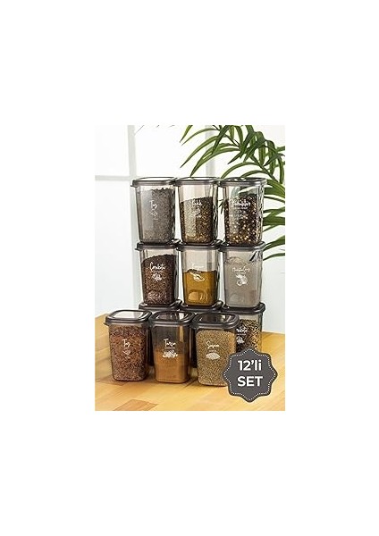 12LI Luna Baharatlık Beyaz Serigrafi Etiketli