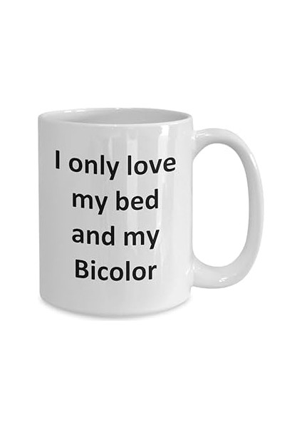 Print Dore Komik Iki Renkli Kupa - Yatağımı Seviyorum ve Iki Renkli Kahve Fincanı - Ingilizce