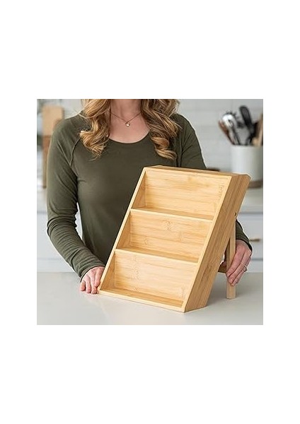 3 Katlı Katlanabilir Baharat Standı | Çekmece Içi Kullanıma Uygun Baharatlar Için Org