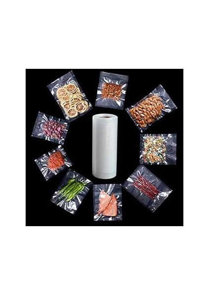 T.m.q.g 5 Metre Tırtıklı Rulo Vakum Poşeti Torbası (Seçenekli̇) (20CM)