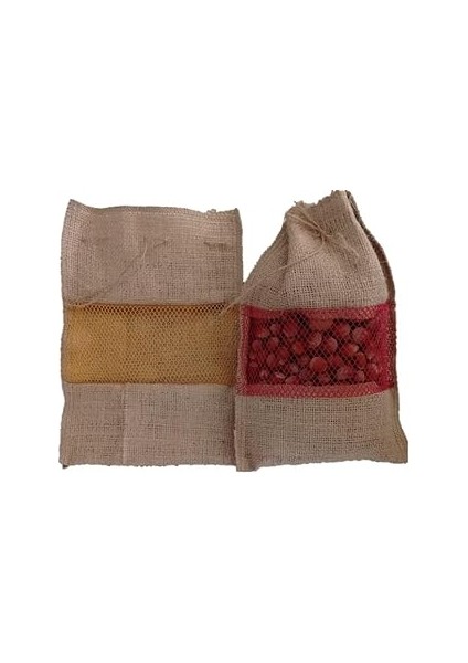 Jüt Ceviz Çuvalı, File Pencereli, 21 Cm-32 Cm, 10 Adet, 1 kg Taşır.