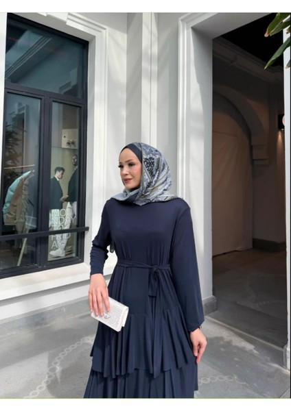 Kadın Kat Kat Uzun Ince Yazlık Modal Elbise