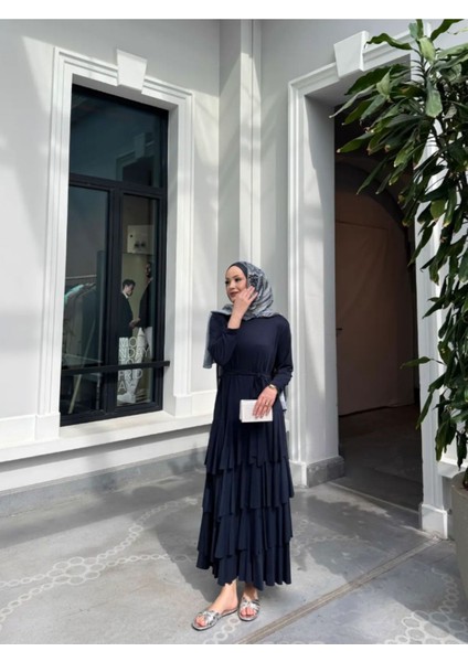 Kadın Kat Kat Uzun Ince Yazlık Modal Elbise