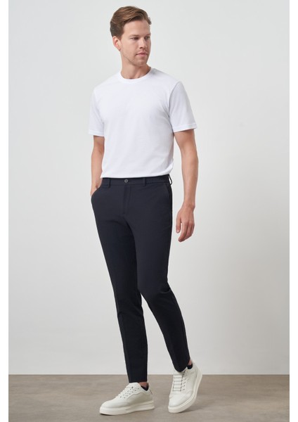 Erkek Lacivert Polyester Lastikli Trend Slim Fit Pantolon fiyatları