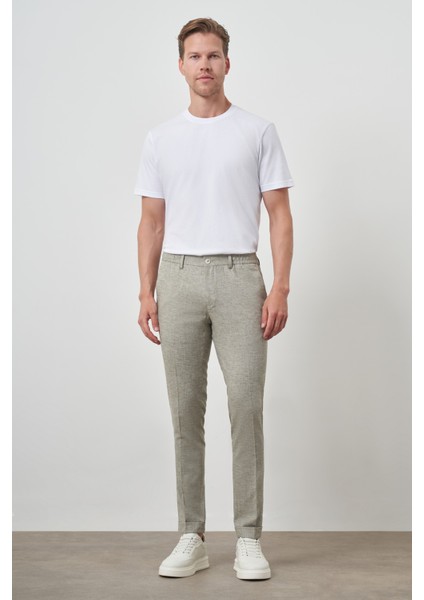 Erkek Çağla Yeşili Trend Tam Lastikli Slim Fit Pantolon fiyatları