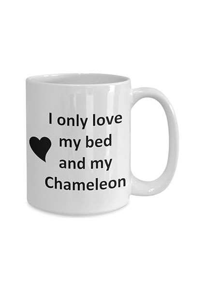 Print Dore Bukalemun Sevgilisi Kupa - Sürüngen Evcil Hayvan - Love My Chameleon Kahve Ingilizce Kup