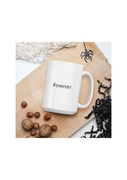 Print Dore Hashtag Sahibi Kupa Bardak - Sahip Kupa Bardak - Beyaz Parlak Kupa - Ingilizce Kahve Kup