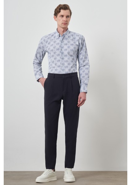 Erkek Lacivert Trend Slim Fit Tam Lastik Pantolon fiyatları