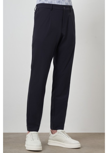 Erkek Lacivert Trend Slim Fit Tam Lastik Pantolon fırsatları