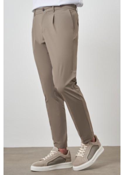 Erkek Vizon Trend Slim Fit Tam Lastik Pantolon modelleri