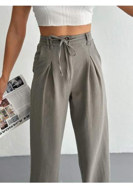 Baglamali Ince Ham Gabardin Pantolon modelleri