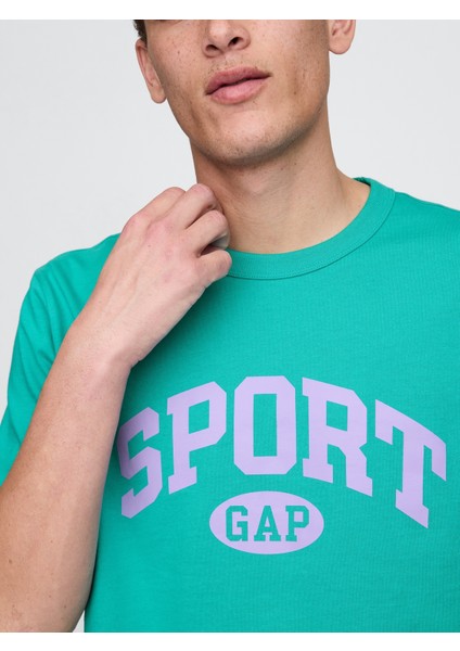 Erkek Yeşil Gap Logo Sport Relaxed T-Shirt modelleri