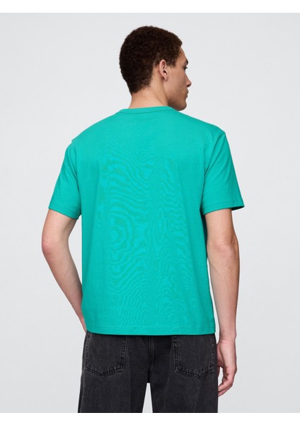 Erkek Yeşil Gap Logo Sport Relaxed T-Shirt fırsatları