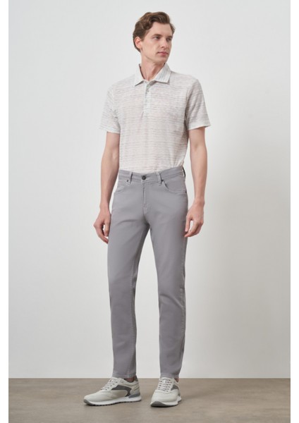 Erkek Gri Pamuk 5 Cep Slim Fit Jean Kot Pantolon fiyatları