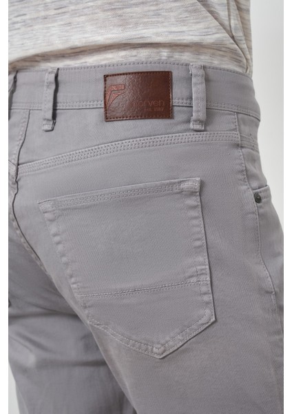 Erkek Gri Pamuk 5 Cep Slim Fit Jean Kot Pantolon indirimleri