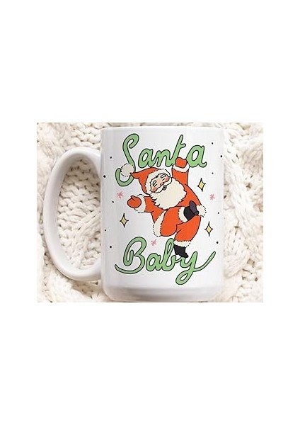 Print Dore Noel Noel Baba Kupa, Retro Noel Kupa, Çikolata Kupa, Noel Arifesi K,ıngilizce Kupa