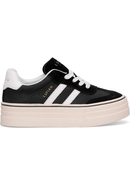 121230025N Angela Kadın Hakiki Deri Klasik Sneaker Siyah