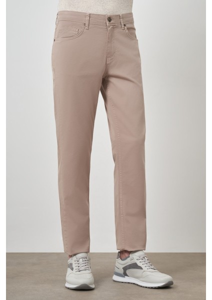 Erkek Bej Pamuk 5 Cep Dynamic Fit Jean Kot Pantolon modelleri