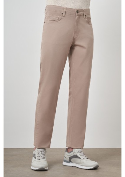 Erkek Bej Pamuk 5 Cep Dynamic Fit Jean Kot Pantolon fırsatları