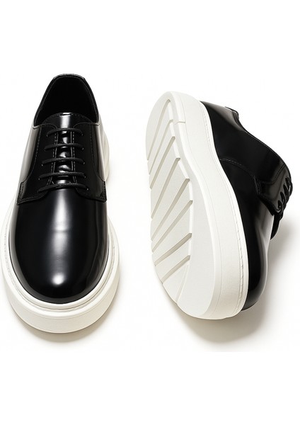 Erkek Siyah Açma Deri Sneaker Ayakkabı modelleri