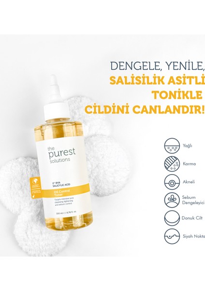 Siyah Nokta Karşıtı Salisilik Asit Tonik Cilt Bakım Seti: 200 ml + 50 ml Tanışma Boy