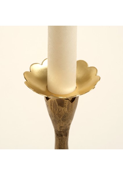 Lotus Pirinç Mum Tutucu 6X6X1 cm Mat Altın fırsatları
