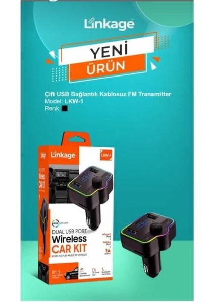 Linkage Lkw-1 Çift USB Bağlantılı Wireless Fm Transmitter Müzik Kiti fiyatları