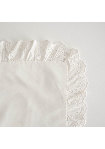 Elsa Çift Kişilik Nevresim Takımı %100 Organik Pamuk Perkal Nakışlı Krem 200X220 cm fiyatları