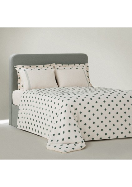 Imre Çift Kişilik Nevresim Takımı %100 Organik Pamuk Müslin Yeşil 200X220 cm