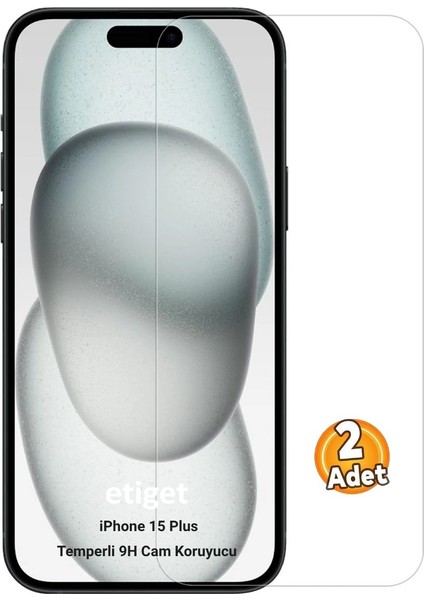 iPhone 15 Plus Ekran Koruyucu 9h Temperli Cam (2 ADET)