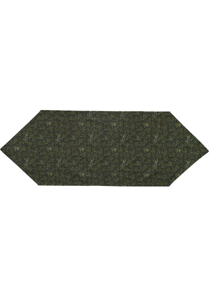 Özel Tasarım Dekoratif Ranforce Pamuklu Kumaş Dekoratif Koyu Yeşil Çiçek Desenli Üçgen Runner 50X150 fırsatları