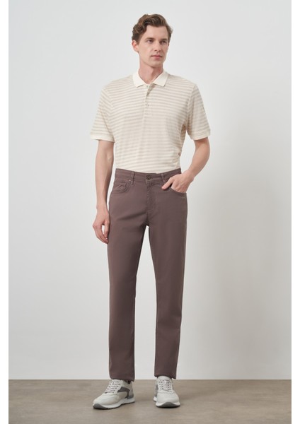 Erkek Kahve Pamuk 5 Cep Dynamic Fit Jean Kot Pantolon fiyatları