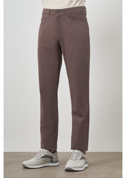 Erkek Kahve Pamuk 5 Cep Dynamic Fit Jean Kot Pantolon modelleri