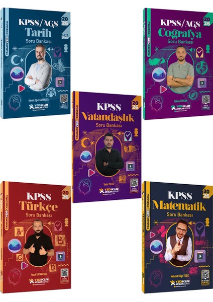Yediiklim 2026 KPSS Atölye Serisi Genel Yetenek Genel Kültür Tamamı Video Çözümlü Soru Bankası Seti 5 Kitap
