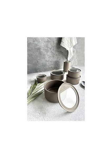 Fika One 6'lı Seramik Saklama Kabı Seti Gri