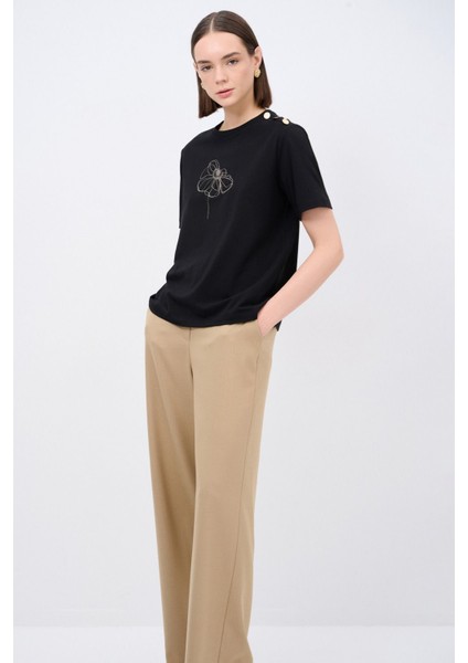Omzu Düğmeli T-Shirt modelleri