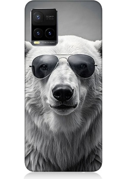 Vivo Y53S Uyumlu Havalı Gözlüklü Ayı Desenli Silikon Kılıf