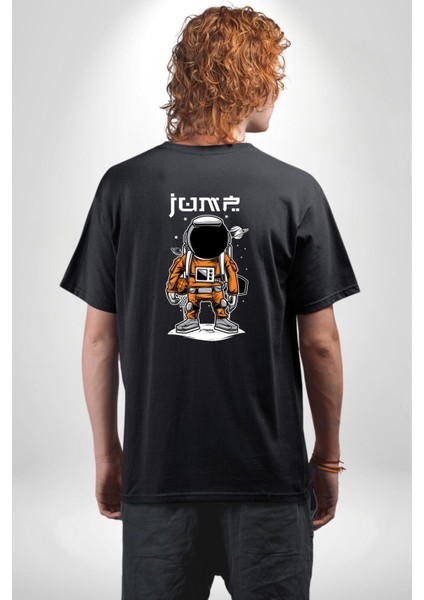 Uzay Astronotu Basketbol Siyah Oversize Kadın Erkek Ön ve Sırt Baskılı Tişört fiyatları