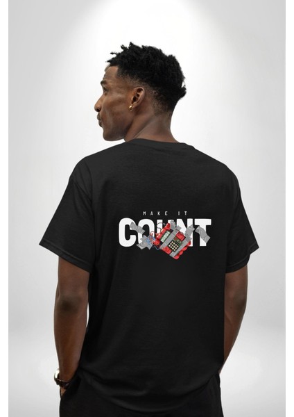 Her Anı Değerli Kıl Baskılı Siyah Oversize Kadın Erkek Ön ve Sırt Baskılı Tişört fiyatları