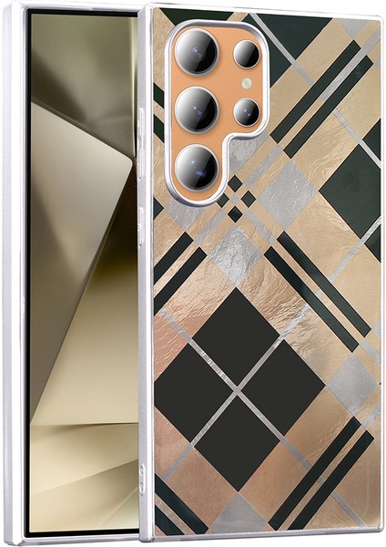 Galaxy S23 Ultra Kılıf Desenli F10T Mep Kapak - Gri Leopar