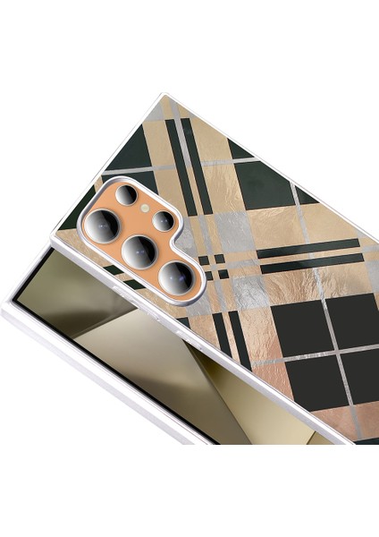 Galaxy S23 Ultra Kılıf Desenli F10T Mep Kapak - Gri Leopar