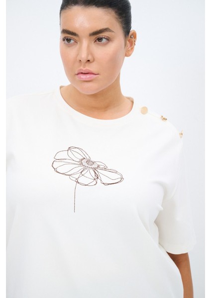 Omzu Düğmeli T-Shirt modelleri