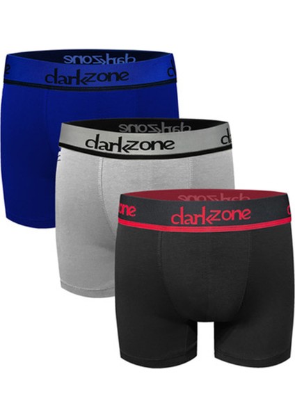 3'lü Paket Lacivert / Gri / Siyah Erkek Boxer